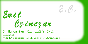 emil czinczar business card